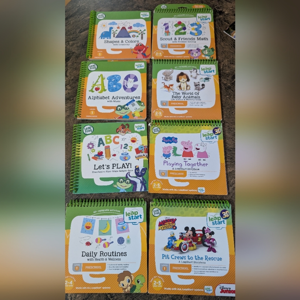 Lot Of 8 Books LeapStart Interactive Learning Books Set Level 1 Age 2-4